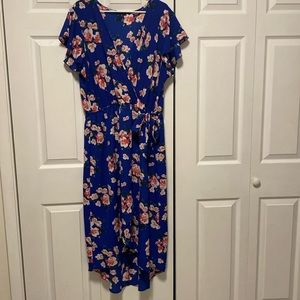Scobe Blue Floral Flowery Flowy Knot Waist